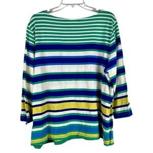 Ruby Rd. Favorites Striped 3/4 Sleeve Top 2X